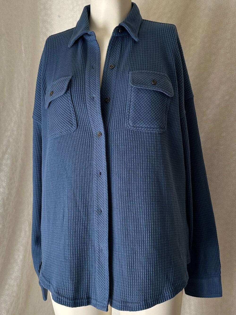 LazyPants Women’s Waffle Button Up Long Sleeve Shirt Size xxl NWT